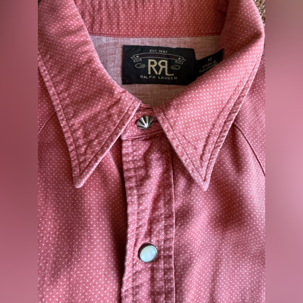 Ralph Lauren Double RL Pink Dot Western Shirt - Picture 4 of 11
